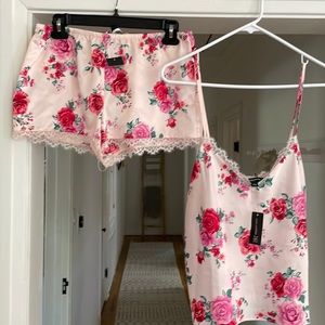 INC Pink Floral Pajama Short Set